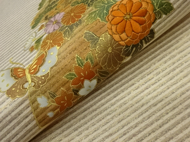 6975638: JAPANESE KIMONO / VINTAGE NAGOYA OBI / EMBROIDERY